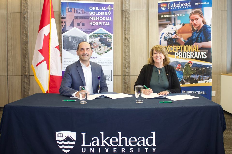 Formal partnership between Lakehead, OSMH, supporting future of health care in Orillia and surrounding region